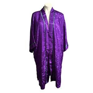 Vintage Gold Label Victoria's Secret Satin Robe One Size Purple